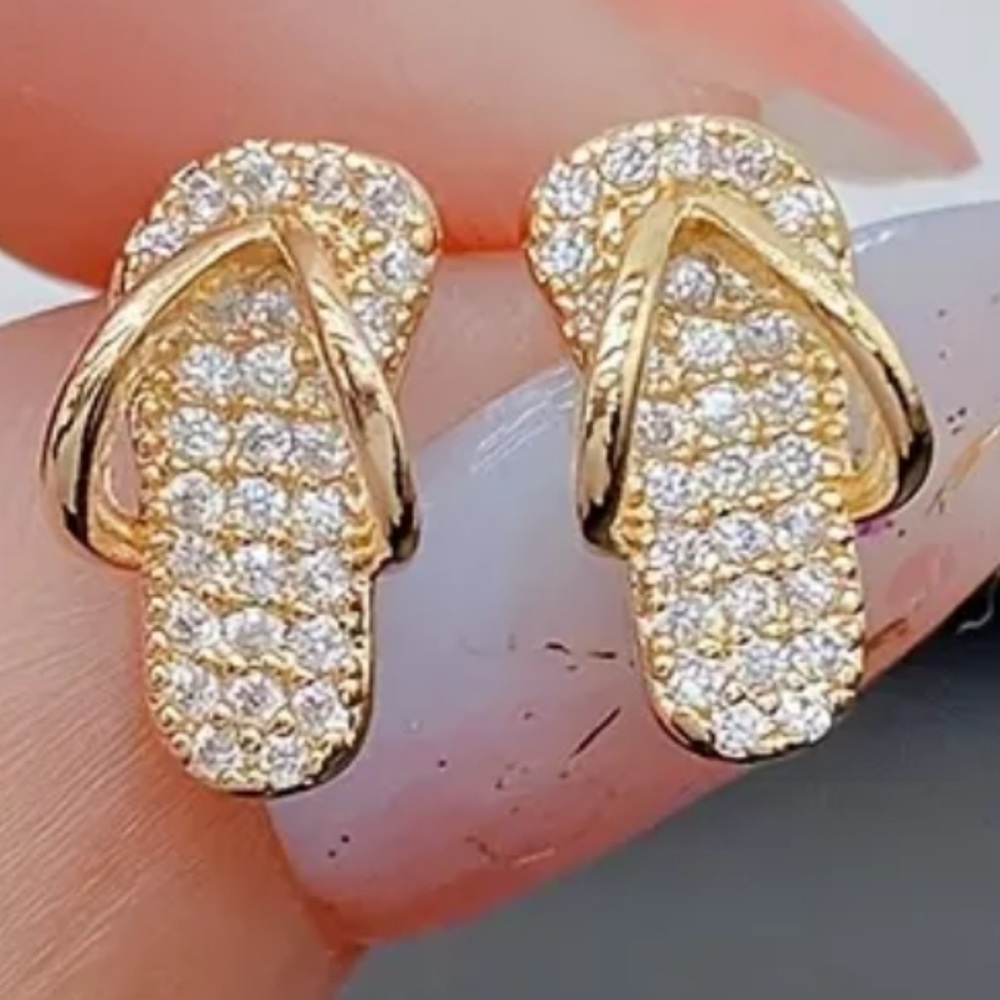 Gold and Silver Flip Flop Earrings
